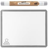 Backefix Silikonbackmatte 40x30 cm wiederverwendbar Silikon Backmatte Schadstoff frei - einfach, umweltbewusst und gesund backen mit Dauerbackmatte, spülmaschinenfest, zuschneidbar