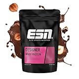 ESN Designer Whey Protein Pulver, Hazelnut, 1 kg, bis zu 23 g Protein pro Portion, ideal zum Muskelaufbau und -erhalt, geprüfte Qualität - made in Germany